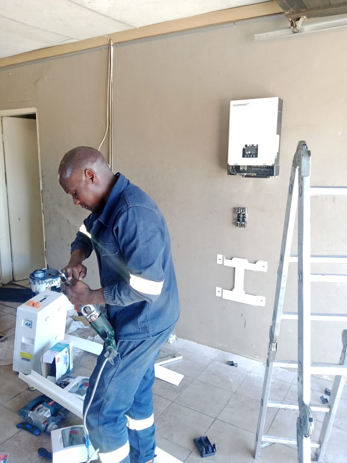Inverter and backup power installation work in progress